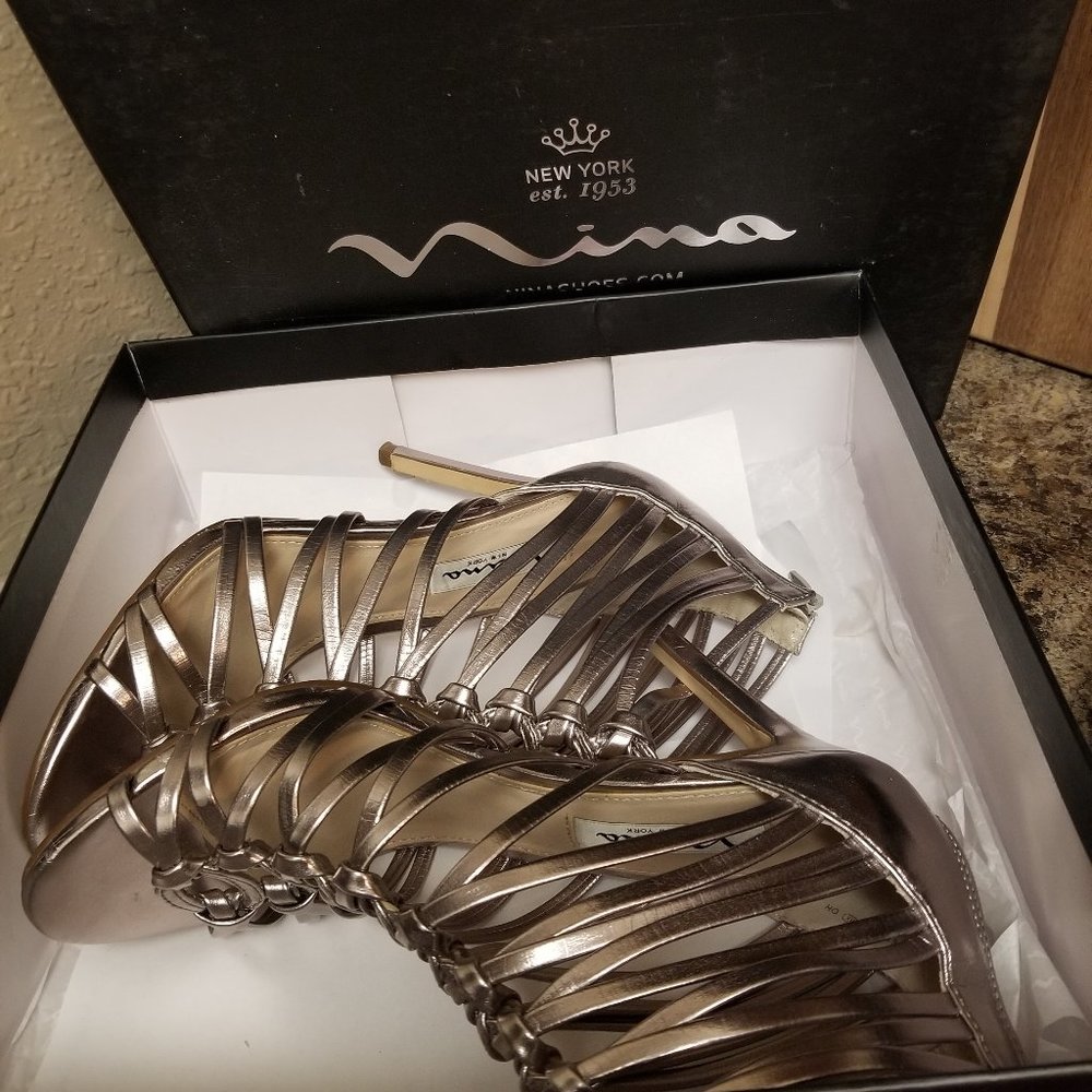 Nina Caylani Mysilvana Metallic Sandal